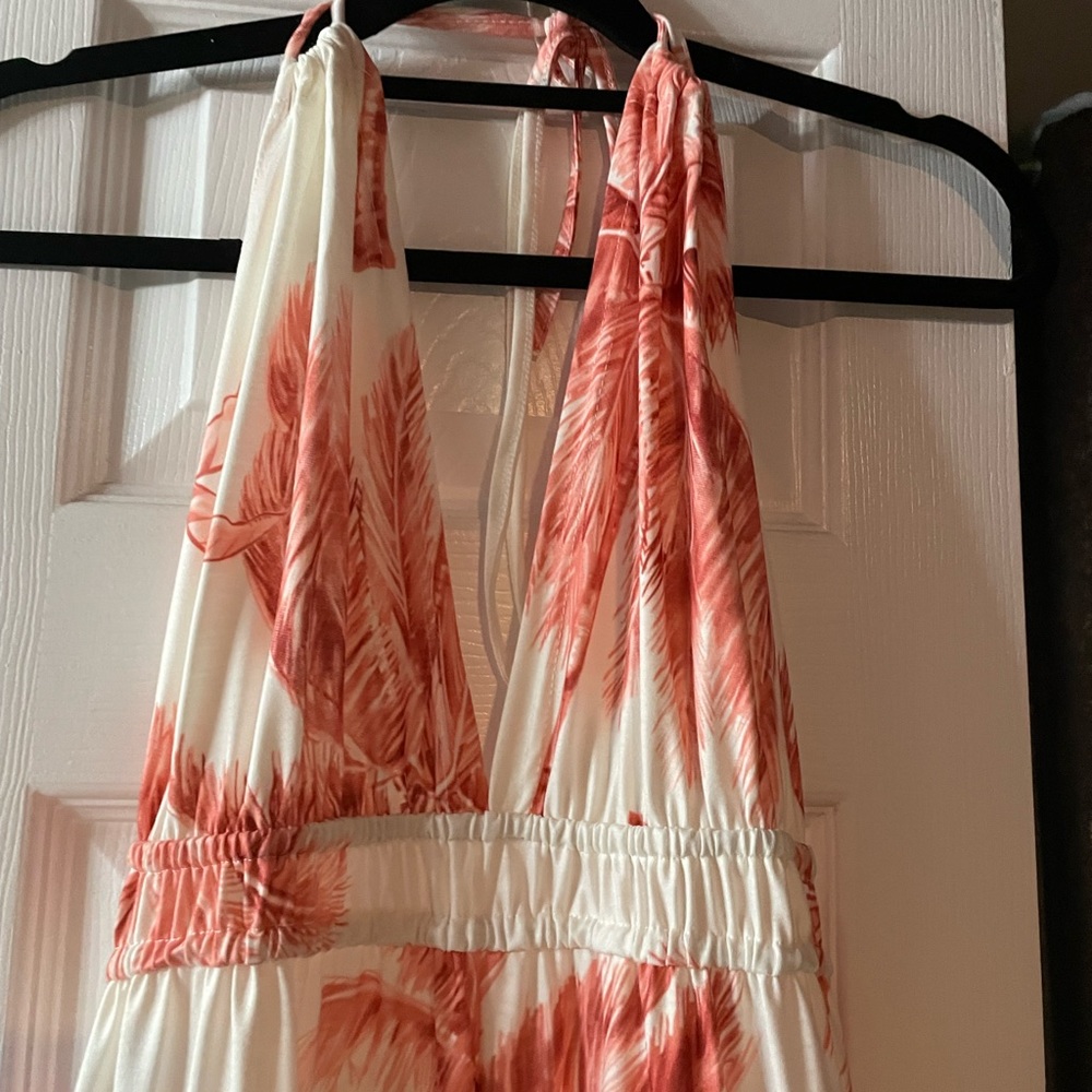 Mundefeis pink palm jumpsuit